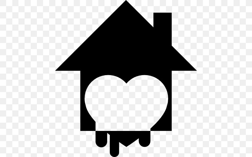 House Symbol Download, PNG, 512x512px, House, Black, Black And White, Heart, Icon Design Download Free