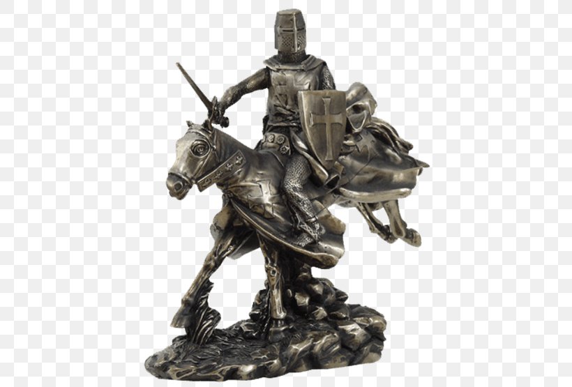 Middle Ages Crusades Knight Statue Horse, PNG, 555x555px, Middle Ages, Armour, Bronze, Bronze Sculpture, Caparison Download Free