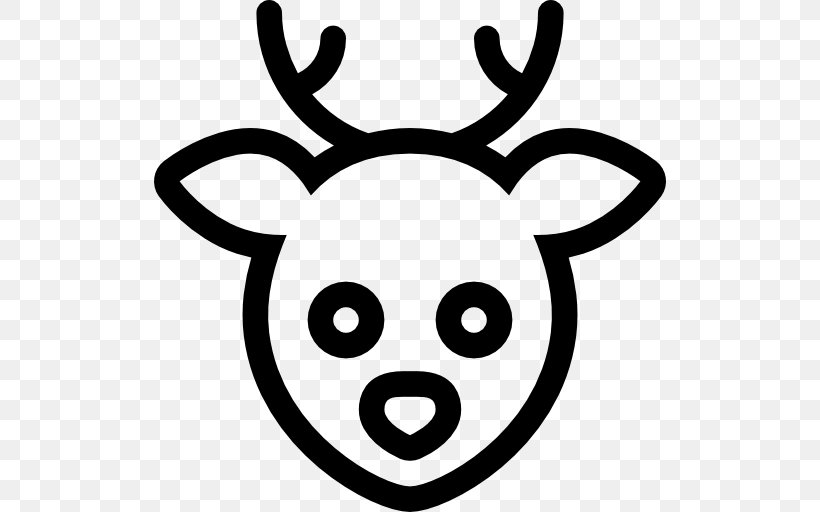 Reindeer Antler Snout White Clip Art, PNG, 512x512px, Reindeer, Antler, Black And White, Deer, Head Download Free