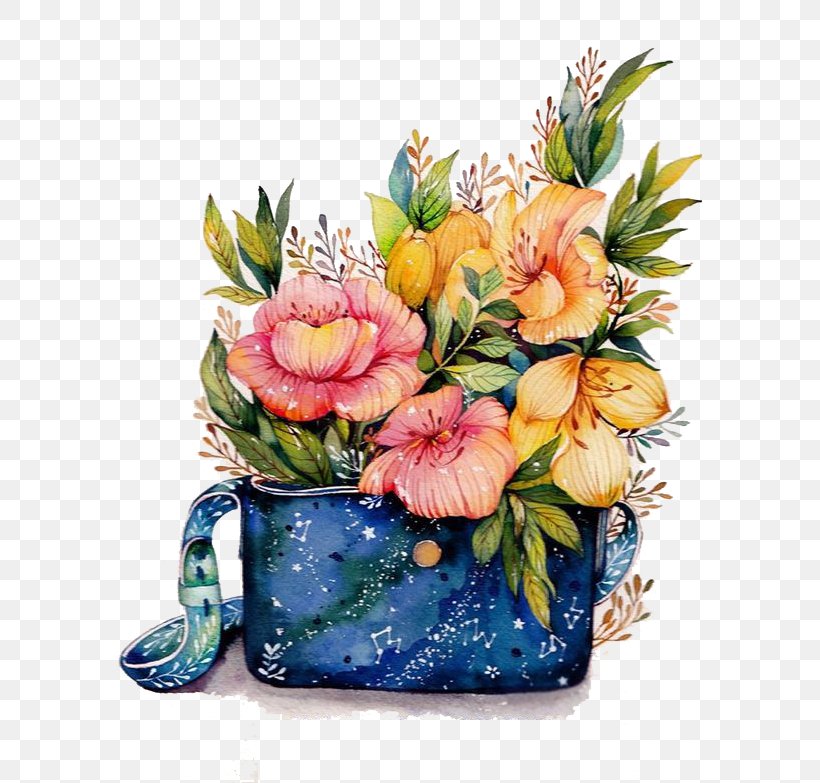 Floral Design Watercolor Painting Vase Flower, PNG, 658x783px, Floral Design, Artificial Flower, Color, Cut Flowers, Floristry Download Free