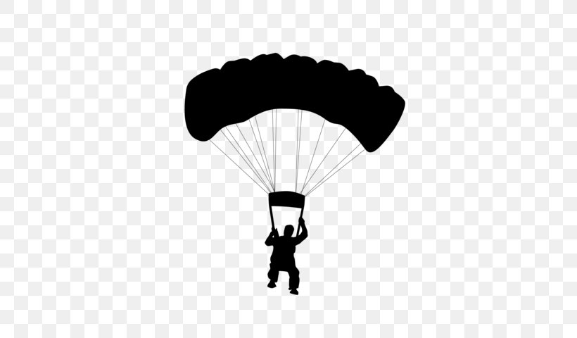 Parachuting Parachute Paratrooper Paragliding Tandem Skydiving, PNG, 640x480px, Parachuting, Air Sports, Black, Black And White, Las Vegas Download Free