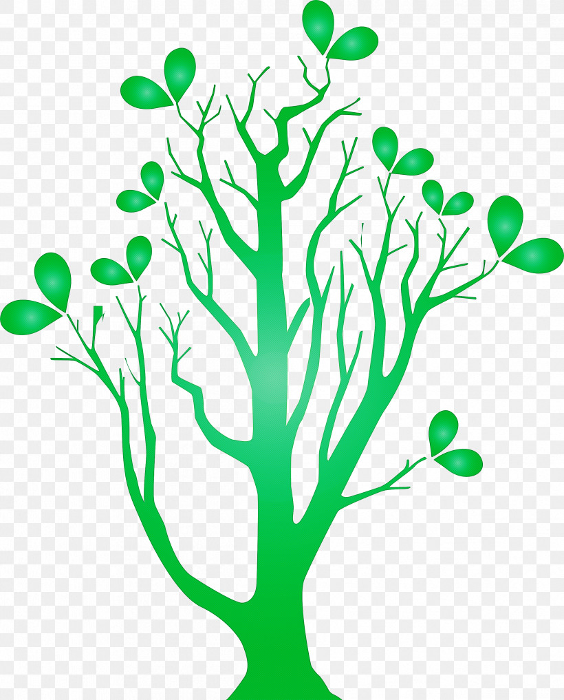 Green Leaf Plant Plant Stem Tree, PNG, 2418x3000px, Abstract Tree, Branch, Cartoon Tree, Green, Leaf Download Free