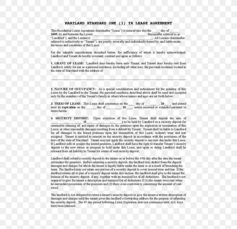 Lease Rental Agreement Contract Template Renting, PNG, 612x792px, Lease, Apartment, Area, Contract, Document Download Free
