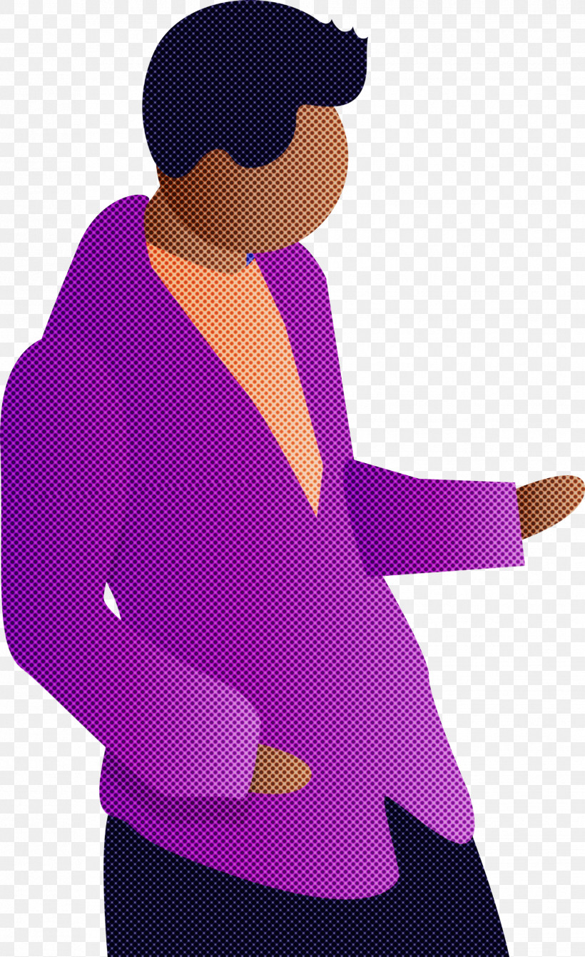 Purple Violet Standing Outerwear Sleeve, PNG, 1832x2998px, Abstract Man, Cartoon Man, Gesture, Outerwear, Purple Download Free