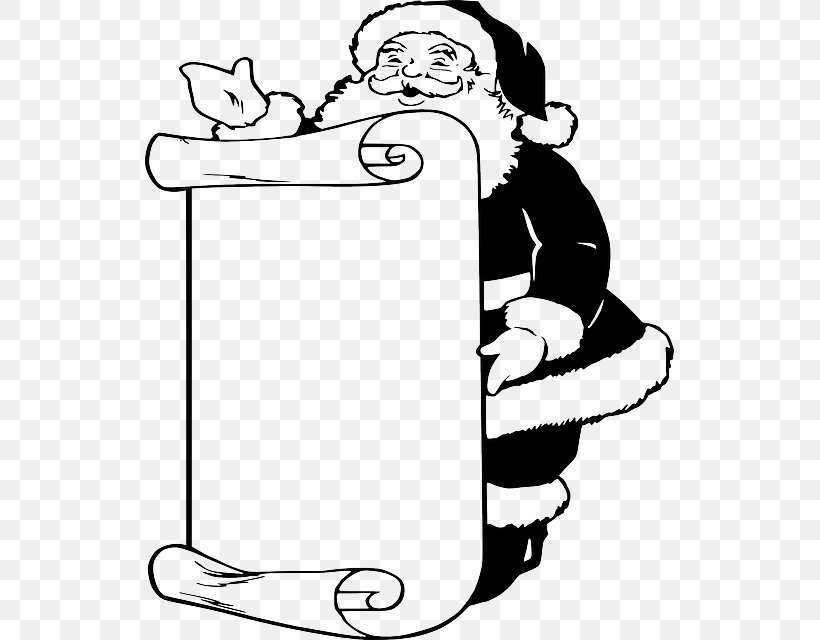 Santa Claus Christmas Black And White Clip Art, PNG, 529x640px, Santa Claus, Area, Arm, Art, Artwork Download Free
