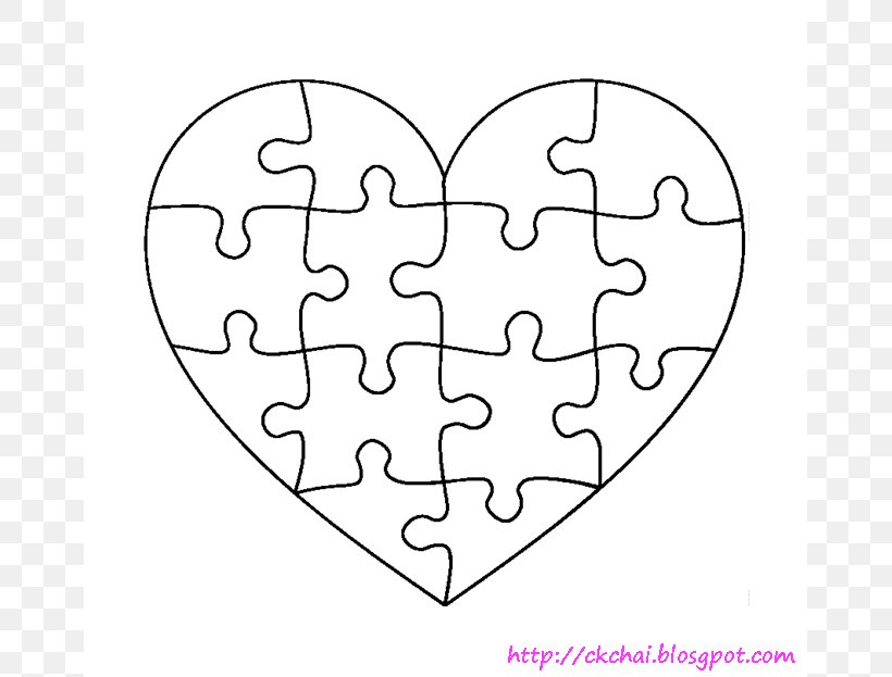 Jigsaw Puzzle Template Coloring Book Clip Art, PNG, 665x623px, Watercolor, Cartoon, Flower, Frame, Heart Download Free