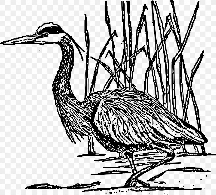Crane Great Blue Heron Bird Clip Art, PNG, 2294x2075px, Crane, Animal, Beak, Bird, Black And White Download Free