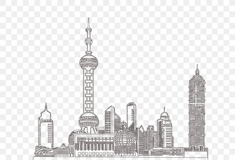 Oriental Pearl Tower The Bund Jin Mao Tower China Pavilion At Expo 2010, PNG, 1465x1000px, Oriental Pearl Tower, Architecture, Black And White, Building, Bund Download Free