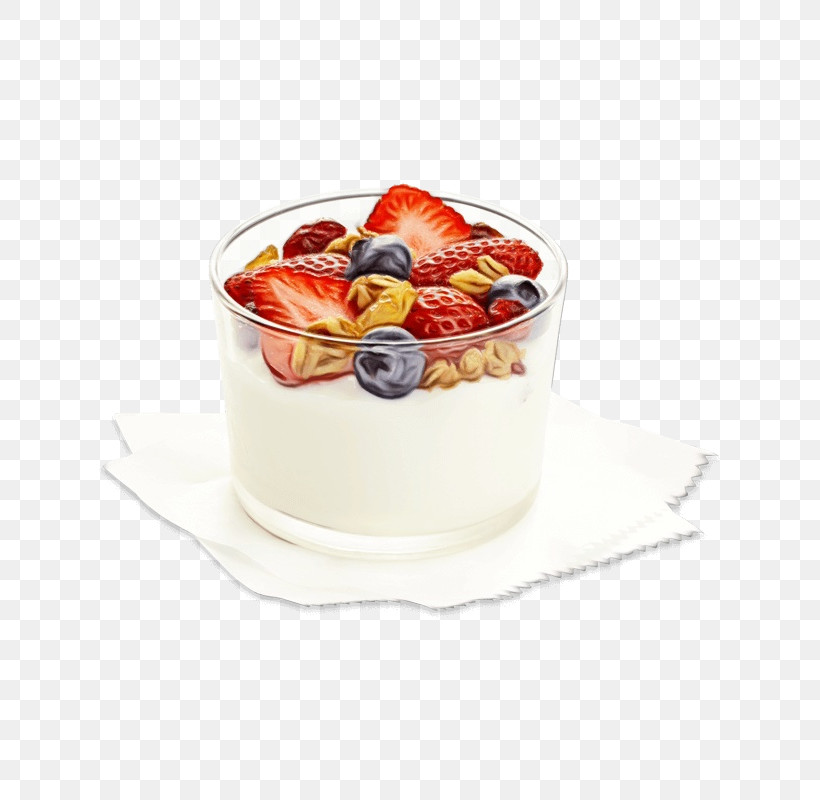 Panna Cotta Parfait Yoghurt Frozen Dessert Dessert, PNG, 800x800px, Watercolor, Dessert, Flavor, Frozen Dessert, Paint Download Free