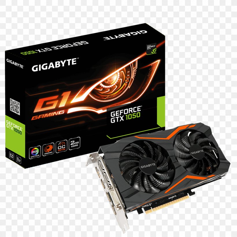 Graphics Cards & Video Adapters NVIDIA GeForce GTX 1050 Ti GDDR5 SDRAM 英伟达精视GTX, PNG, 1000x1000px, Graphics Cards Video Adapters, Cable, Computer, Computer Component, Computer Cooling Download Free