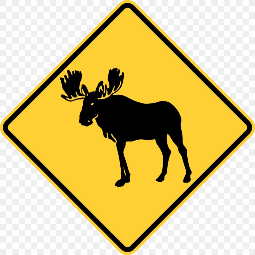 Moose Warning Sign Traffic Sign Deer, PNG, 900x900px, Moose, American Black Bear, Antler, Bear, Deer Download Free