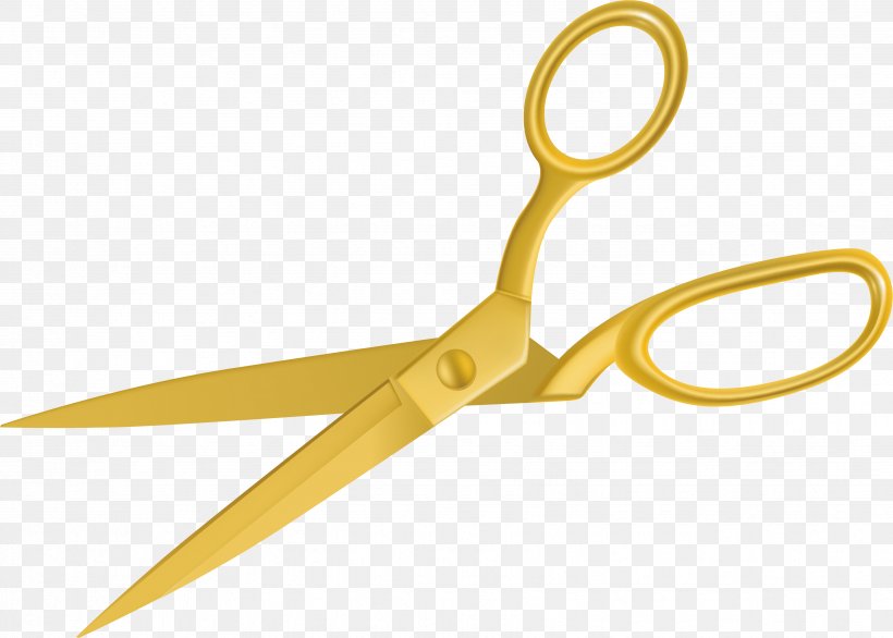 Scissors Euclidean Vector, PNG, 3503x2507px, Scissors, Display Resolution, Gold, Hair, Hair Shear Download Free