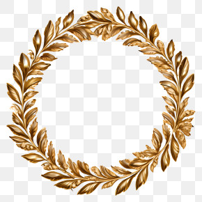 Vintage Golden Wreath - Golden Laurel Wreath Design PNG