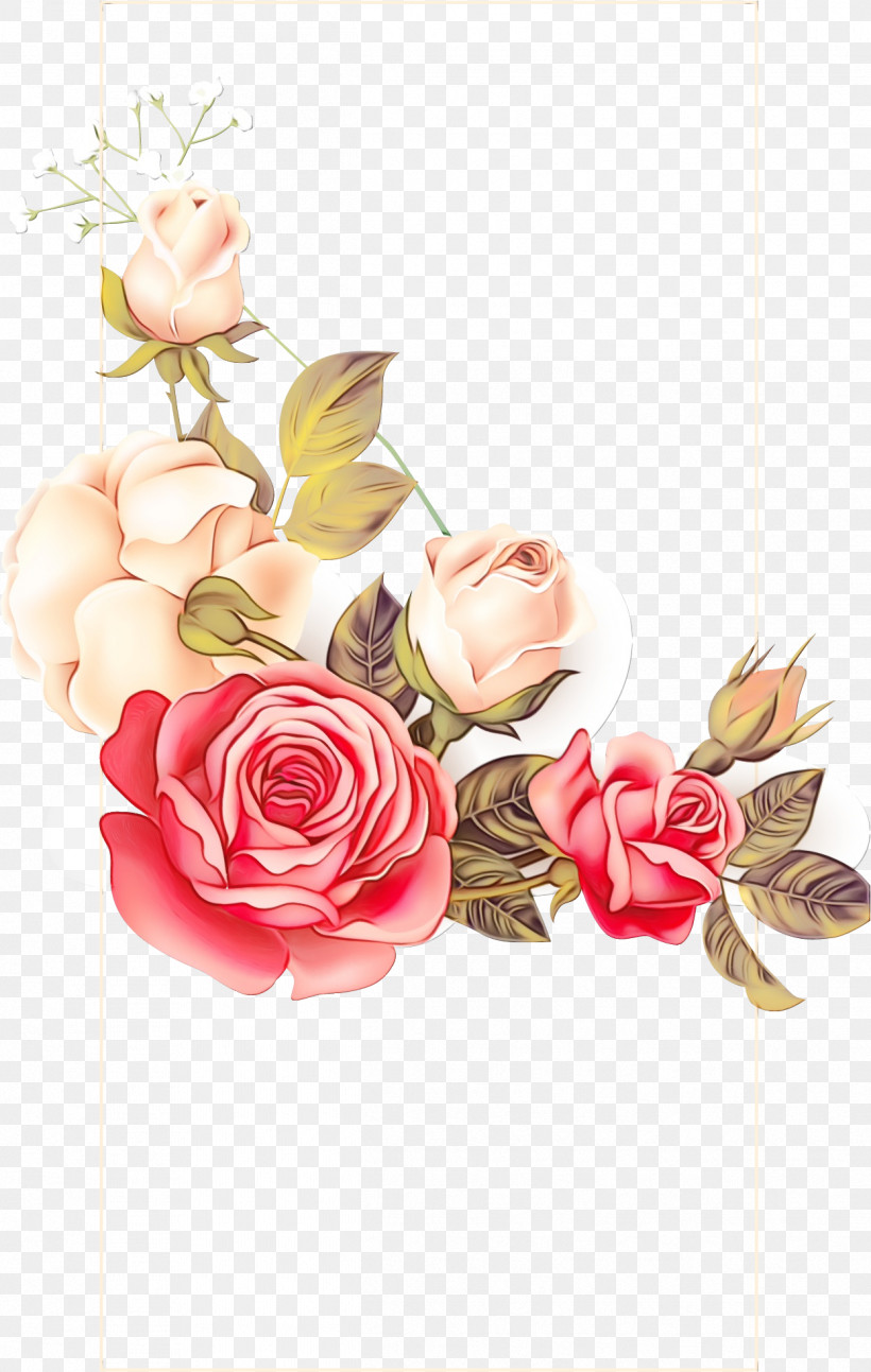 Garden Roses, PNG, 1247x1967px, Watercolor, Artificial Flower, Cut Flowers, Floral Design, Flower Download Free