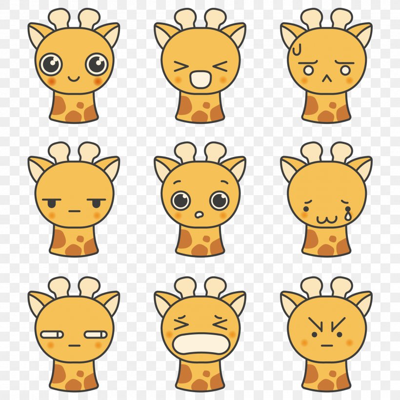 Northern Giraffe Face Euclidean Vector Facial Expression Icon, PNG, 1800x1800px, Northern Giraffe, Animal, Emoticon, Face, Facial Expression Download Free