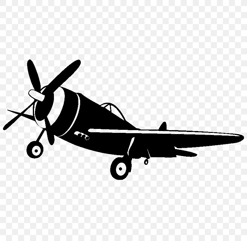 Airplane Wall Decal Propeller Sticker, PNG, 800x800px, Airplane, Aircraft, Aircraft Engine, Black And White, Military Aircraft Download Free