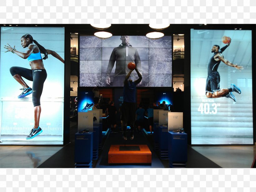 Nike+ FuelBand Video Wall Physical Fitness Computer Monitors Display Device, PNG, 900x675px, Nike Fuelband, Advertising, Ascend Studios, Brand, Computer Monitors Download Free