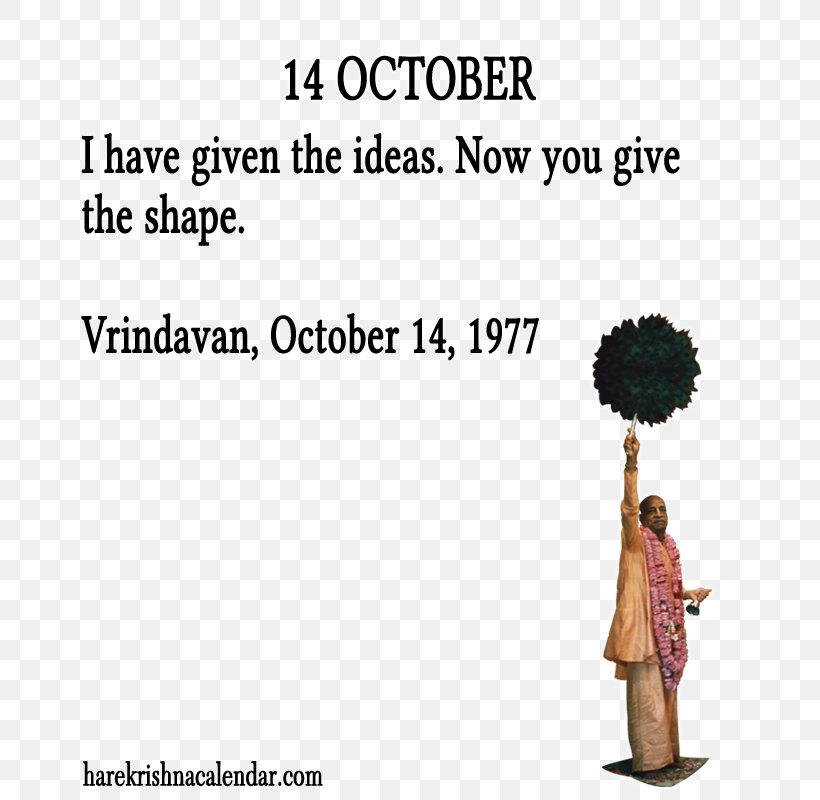 October Quotation Krishna Month Vrindavan, PNG, 800x800px, October, Brand, C Bhaktivedanta Swami Prabhupada, Calendar, Happiness Download Free