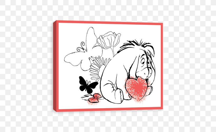 Eeyore Winnie-the-Pooh Tigger Hundred Acre Wood Art, PNG, 500x500px, Watercolor, Cartoon, Flower, Frame, Heart Download Free