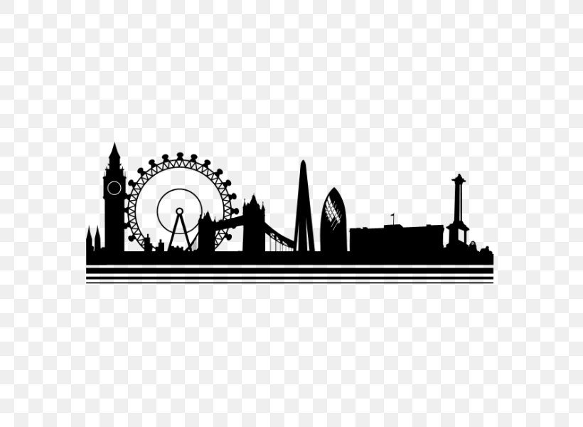 Wall Decal Skyline City Vinyl Group Sticker, PNG, 600x600px, Wall Decal, Black And White, Brand, Building, City Download Free