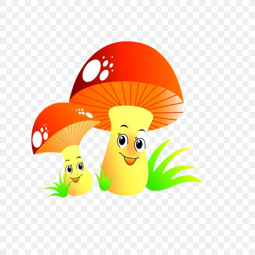 Cartoon Mushroom, PNG, 1024x1024px, Cartoon, Art, Beak, Food, Fruit Download Free