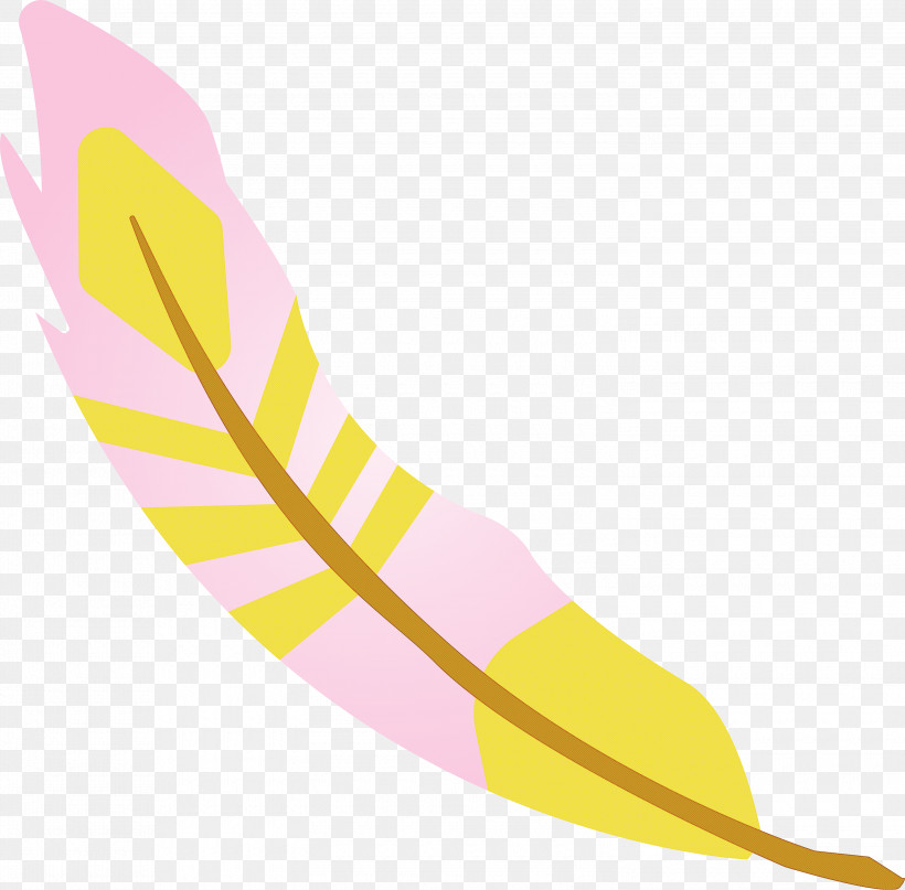 Yellow Line, PNG, 3000x2955px, Cartoon Feather, Line, Vintage Feather, Watercolor Feather, Yellow Download Free