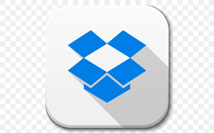 Blue Square Angle Area, PNG, 512x512px, Dropbox, Area, Blue, Brand, Cloud Storage Download Free