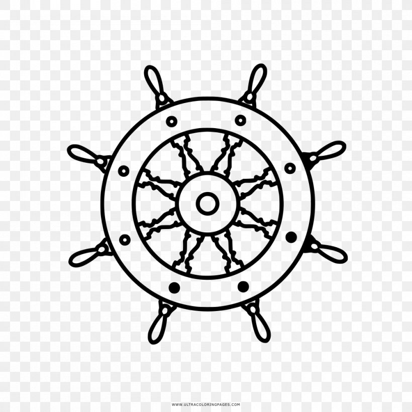 Ship's Wheel Rudder, PNG, 1000x1000px, Ship S Wheel, Anchor, Area, Black And White, Line Art Download Free