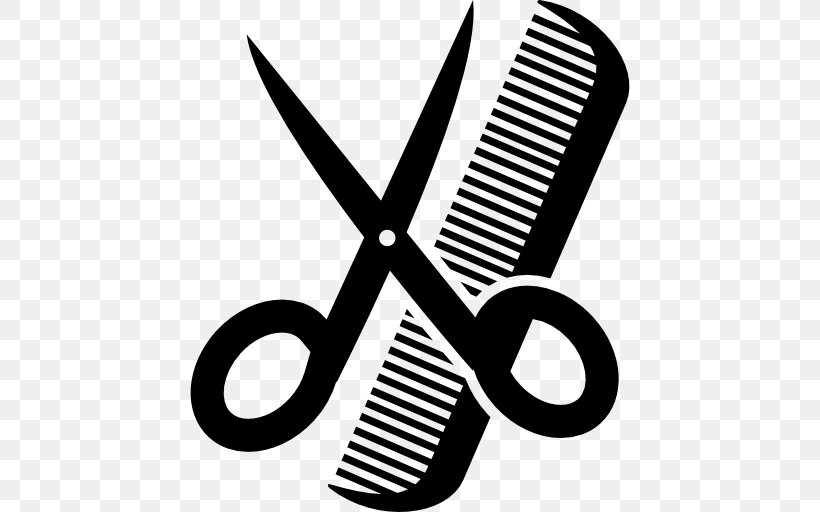 Comb Scissors Hairdresser Hairstyle, PNG, 512x512px, Comb, Barber, Barbershop, Beauty Parlour, Black And White Download Free