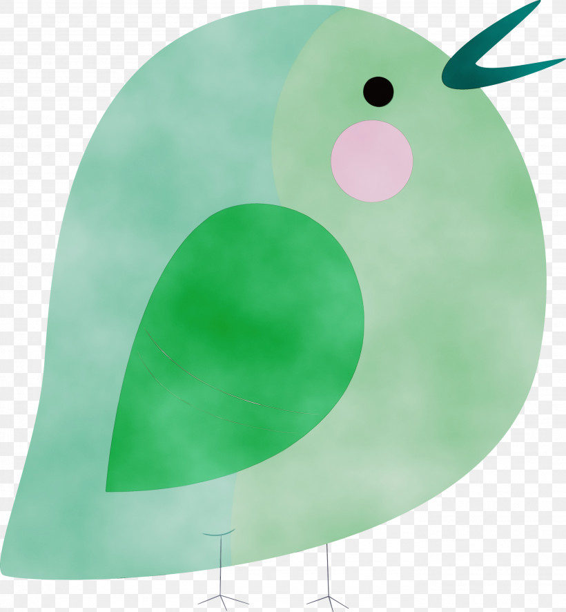 Green, PNG, 2775x3000px, Cartoon Bird, Cute Bird, Green, Paint, Watercolor Download Free