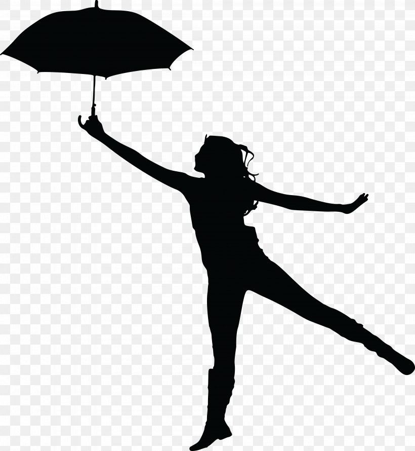 Silhouette Umbrella Woman Clip Art, PNG, 4000x4342px, Watercolor, Cartoon, Flower, Frame, Heart Download Free