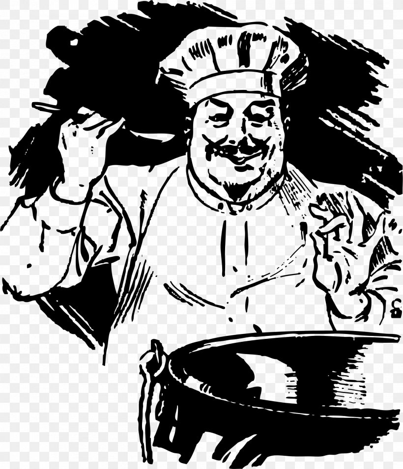 Chef's Uniform Cooking Meatball Clip Art, PNG, 1912x2227px, Chef, Art, Artwork, Black And White, Cartoon Download Free