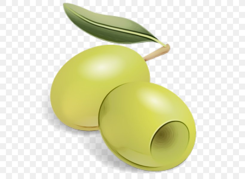 Olive Green Yellow Fruit Plant, PNG, 600x600px, Watercolor, Fruit, Green, Olive, Paint Download Free