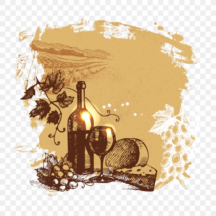 Wine Common Grape Vine Drawing Illustration, PNG, 1181x1181px, Wine, Cheese, Common Grape Vine, Drawing, Food Download Free