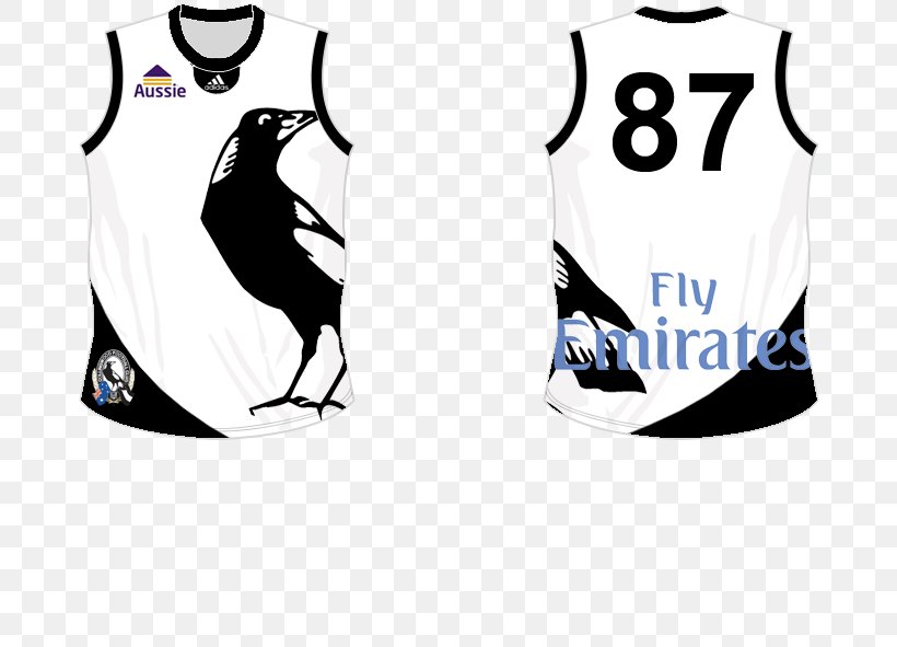 Sports Fan Jersey T-shirt Collingwood Football Club Logo Sleeve, PNG, 764x591px, Sports Fan Jersey, Active Shirt, Australian Football League, Australian Rules Football, Black Download Free
