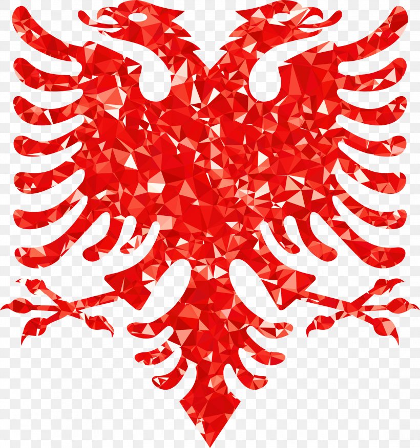 Flag Of Albania Double-headed Eagle National Anthem Of Albania, PNG, 2192x2344px, Watercolor, Cartoon, Flower, Frame, Heart Download Free