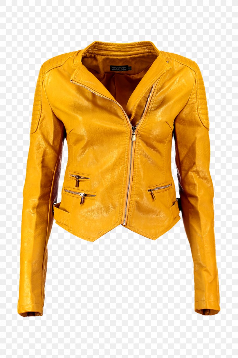 Leather Jacket, PNG, 1000x1500px, Leather Jacket, Jacket, Leather, Orange, Yellow Download Free