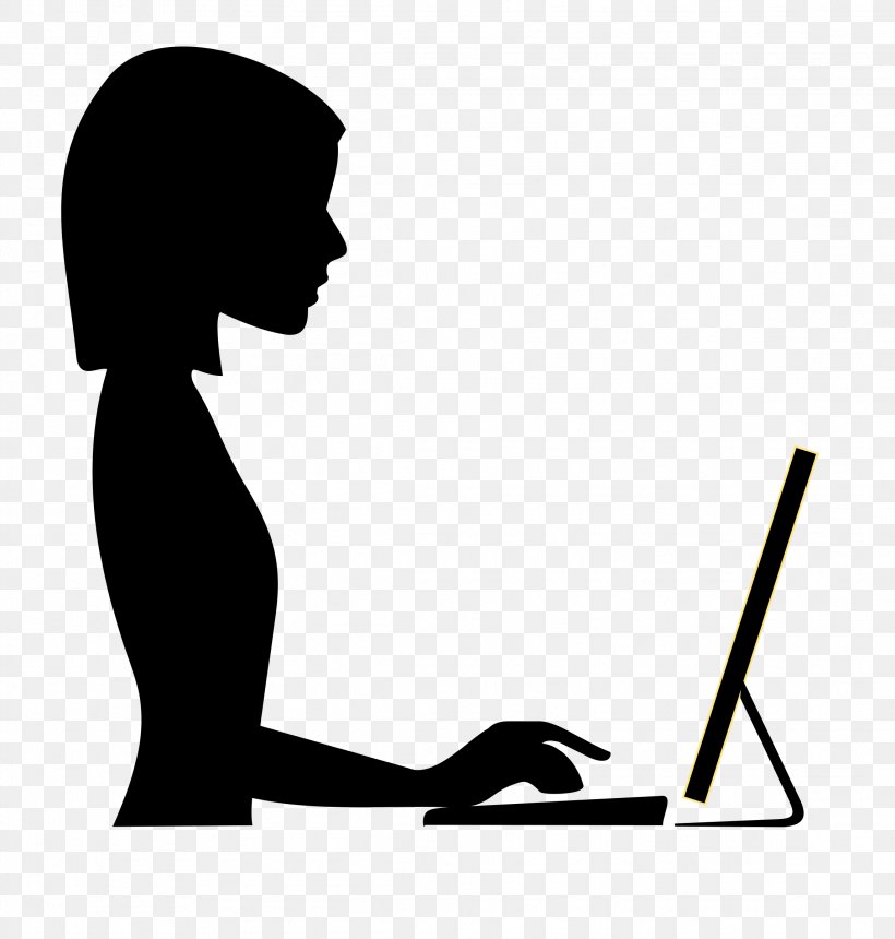 Woman Womens Work Clip Art, PNG, 2288x2400px, Woman, Arm, Black And White, Computer, Desk Download Free