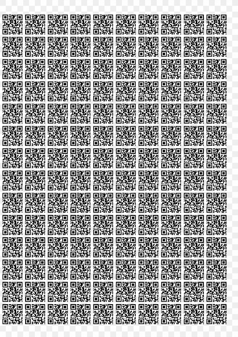 Standard Paper Size QR Code Printing Graph Paper, PNG, 1240x1754px, Paper, Area, Barcode, Black And White, Code Download Free