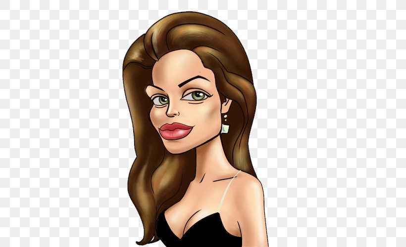Angelina Jolie Celebrity Actor Cartoon Clip Art, PNG, 500x500px, Watercolor, Cartoon, Flower, Frame, Heart Download Free