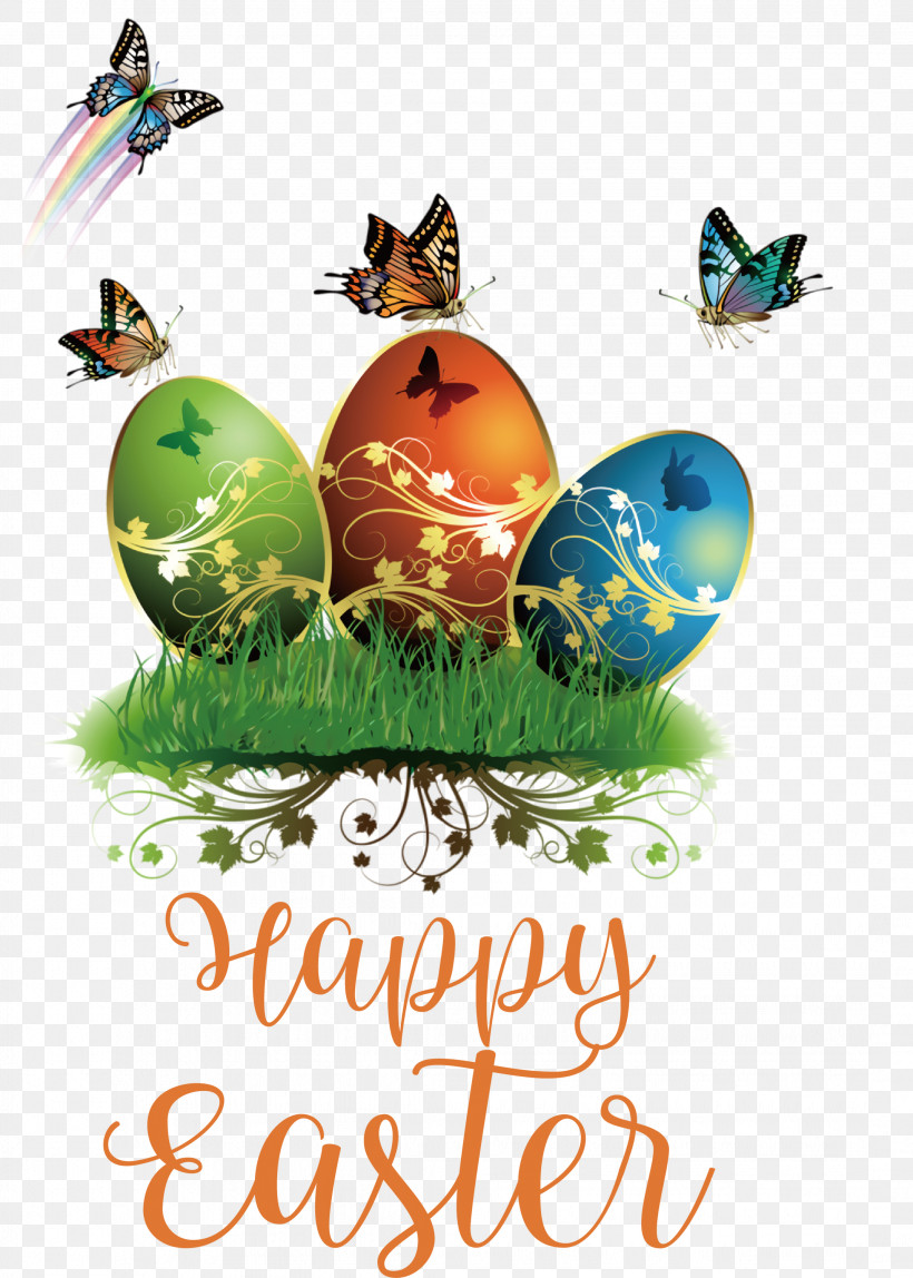 Happy Easter Easter Day, PNG, 2141x3000px, Happy Easter, Butterflies, Chicken, Easter Basket, Easter Bunny Download Free