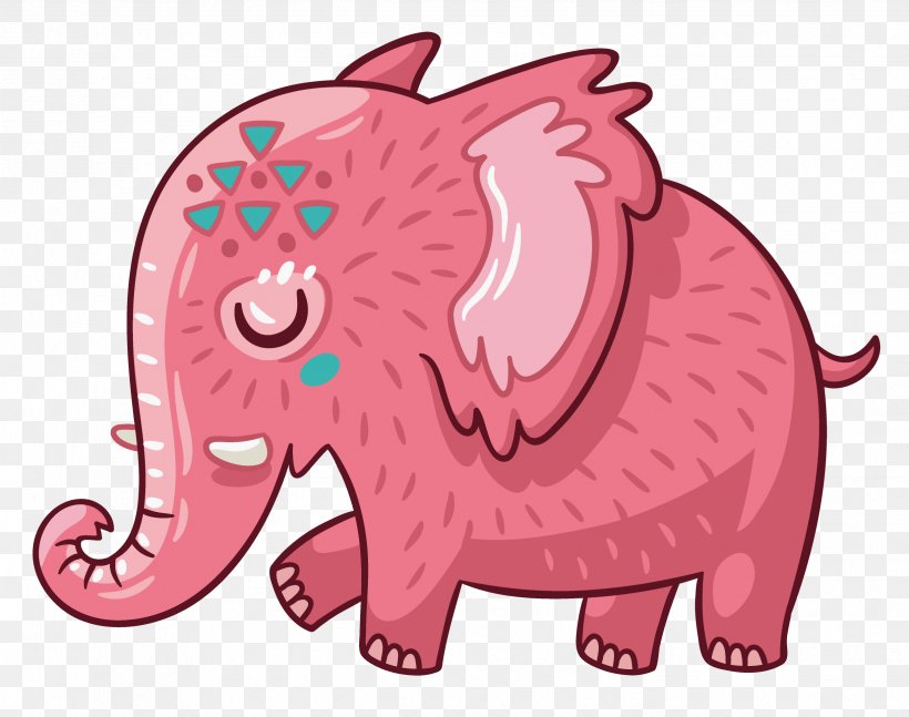African Elephant Indian Elephant Pink Clip Art, PNG, 2475x1955px, Watercolor, Cartoon, Flower, Frame, Heart Download Free