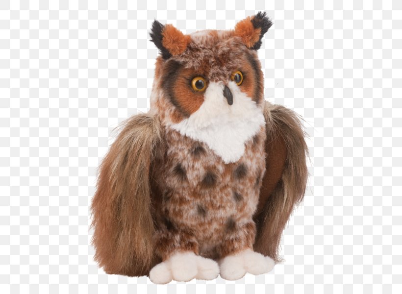 Great Horned Owl Stuffed Animals & Cuddly Toys Plush, PNG, 600x600px, Watercolor, Cartoon, Flower, Frame, Heart Download Free