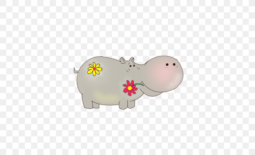 Hippopotamus Pig Snout Clip Art, PNG, 500x500px, Hippopotamus, Cartoon, Dog, Elephant, Mammal Download Free