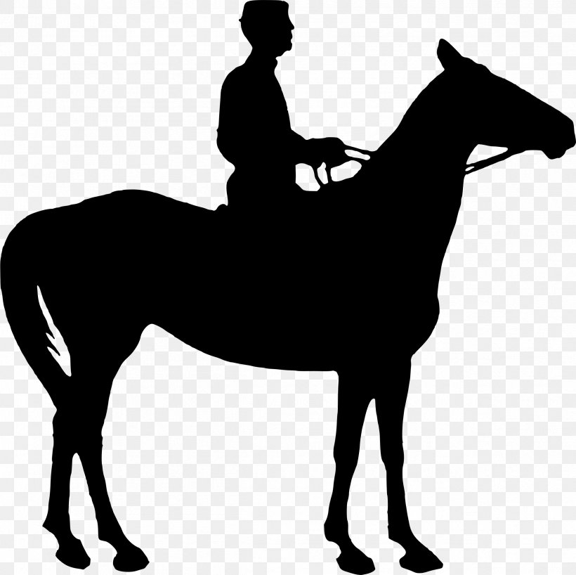 Horse&Rider Equestrian Silhouette Clip Art, PNG, 2399x2396px, Horse, Bit, Black And White, Bridle, Canter And Gallop Download Free
