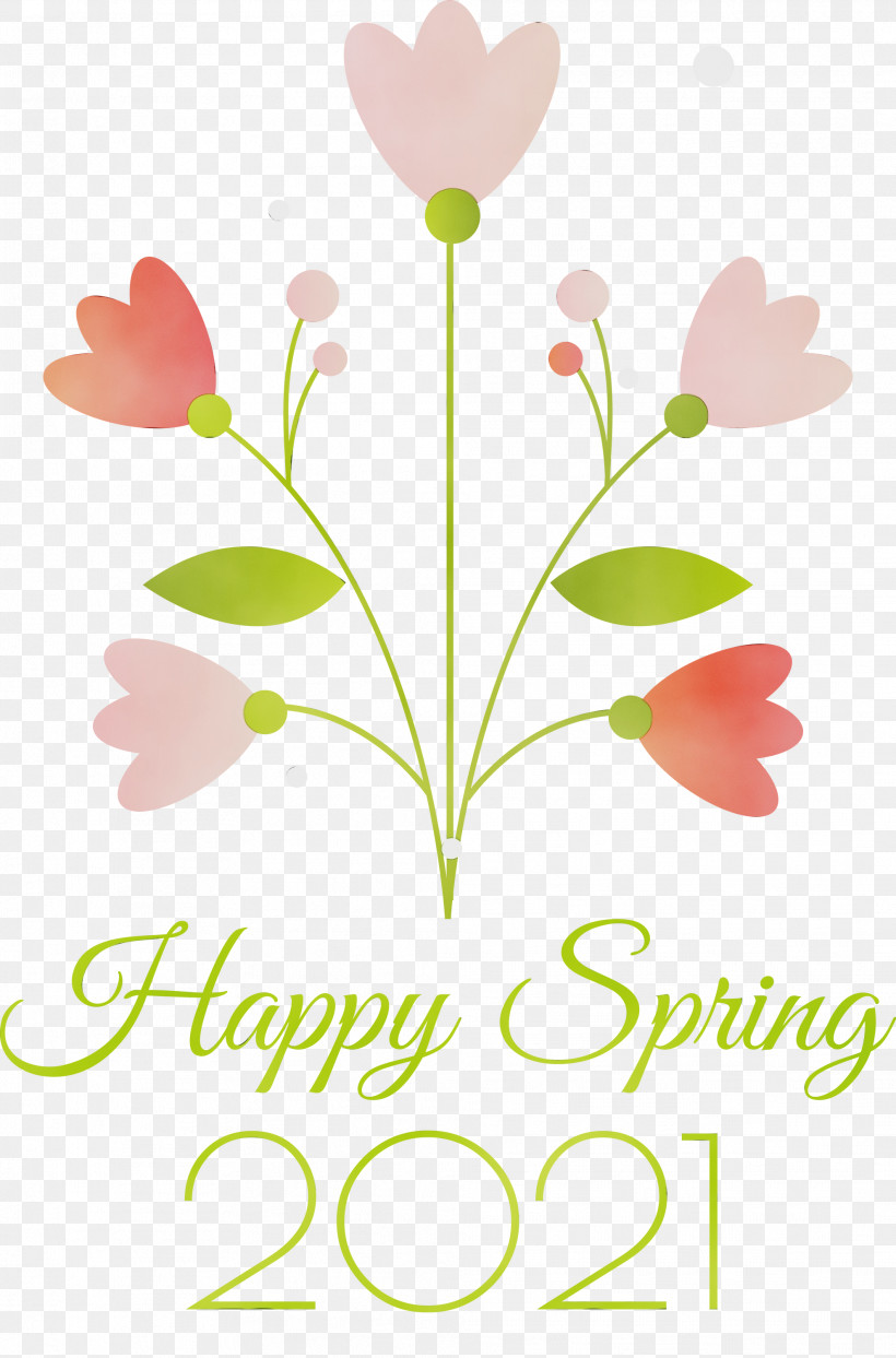 Floral Design, PNG, 1979x3000px, 2021 Happy Spring, Drawing, Floral Design, Flower, Paint Download Free