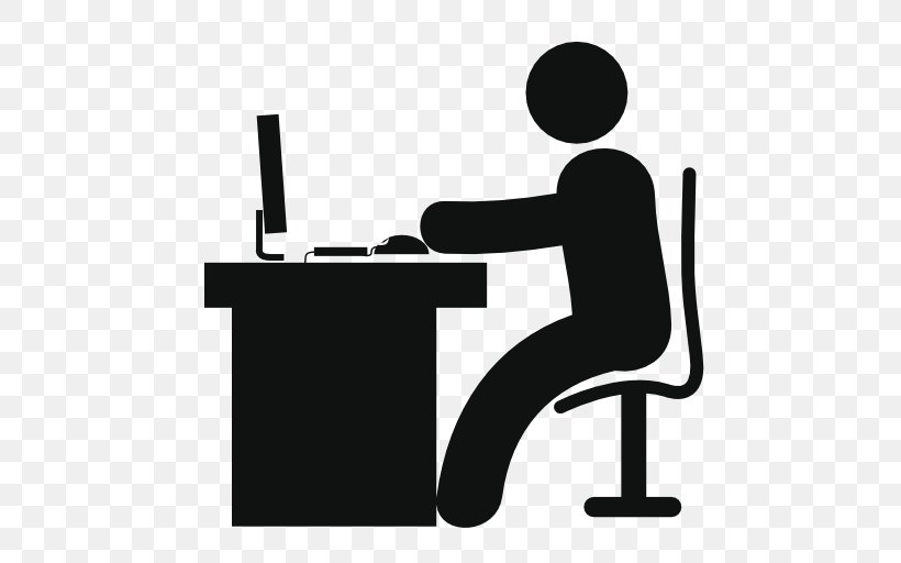 Standing Desk Computer Desk Coworking, PNG, 512x512px, Desk, Black And White, Business, Chair, Communication Download Free