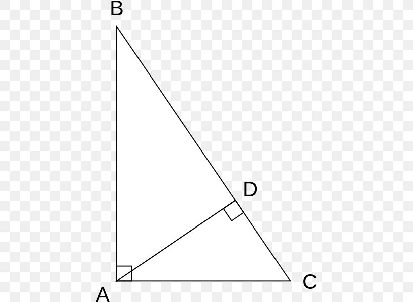 Right Triangle Altitude Pythagorean Theorem, PNG, 439x600px, Triangle, Altitude, Area, Black, Black And White Download Free