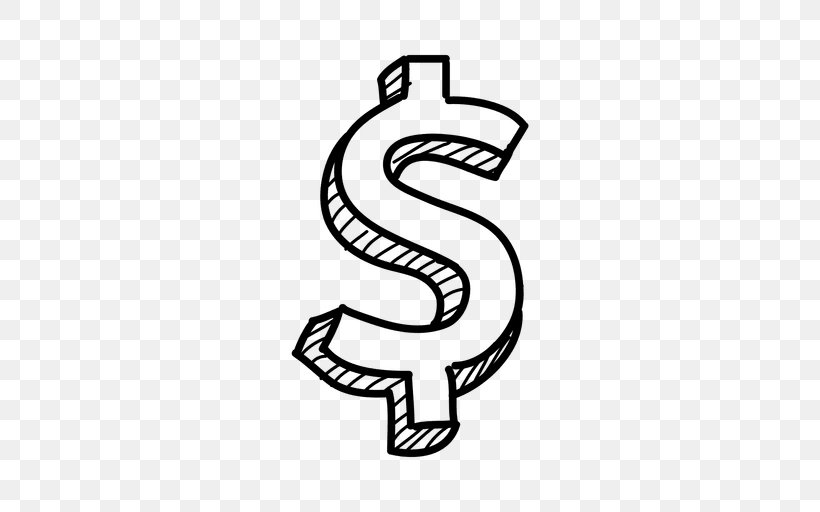 Dollar Sign United States Dollar Clip Art, PNG, 512x512px, Dollar Sign, Area, Arm, Art, Black And White Download Free