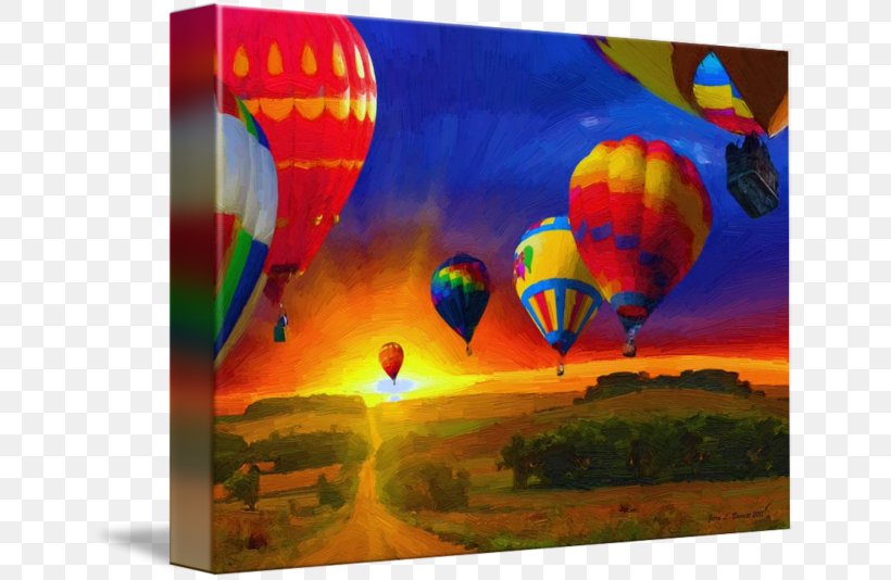 Hot Air Balloon Painting Art Canvas Print, PNG, 650x534px, Hot Air Balloon, Abstract Art, Acrylic Paint, Art, Balloon Download Free